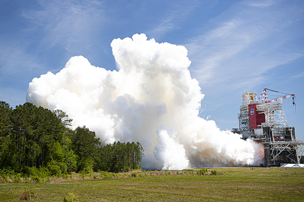 Aerojet Rocketdyne’s RS-68A rocket engine successfully completed its final acceptance test April 12, 2021, on the B-1 test stand at NASA’s Stennis Space Center in Mississippi. The RS-68A powers the United Launch Alliance Delta IV Heavy rocket to send critical spacecraft into orbit. Credit: NASA Stennis.