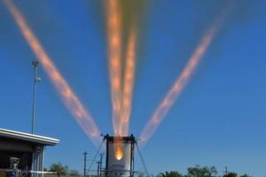Third development jettison motor for NASA’s Orion Launch Abort System fires for 1.5 seconds at Aerojet Rocketdyne’s facility in Sacramento, California