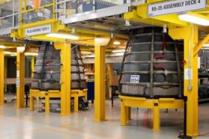 RS-25 engines, 2054 and 2057, are slated for Artemis III, the third flight of NASA’s Space Launch System. They are pictured at Aerojet Rocketdyne’s facility located at NASA’s Stennis Space Center.