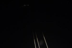 Three short-range ballistic missile targets are launched from NASA’s Wallops Flight Facility, Wallops Island, Virginia, in support of FTX-19, February 24, 2015. Credit: MDA