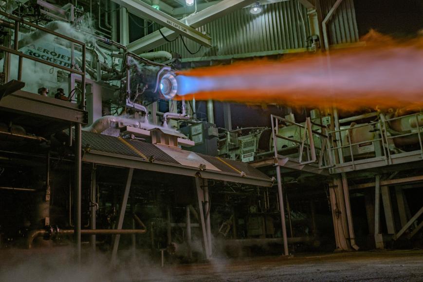 Oct. 17, 2014 - NASA and Aerojet Rocketdyne successfully hot-fire tests an advanced additive manufactured rocket engine: Injector/Thrust Chamber Assembly.